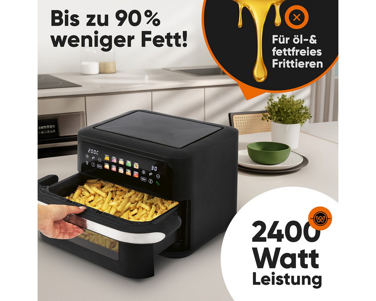 ProfiCook Heißluftfritteuse PC-FR 1313 H, XXL Heißluftfritteuse, 10L, Öl und Fettfrei – Bild 2 von 5
