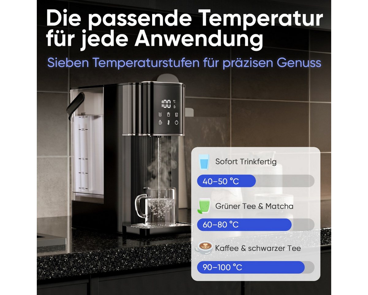 ProfiCook Heißwasserspender PC-HWS 1320, 100°C in 3 Sek., Babynahrung geeignet, 40-100°C – Bild 4 von 5