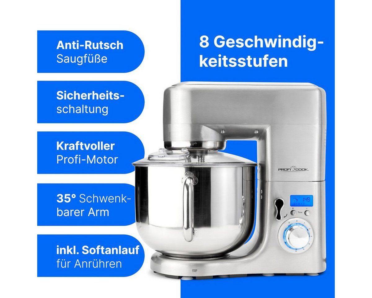 ProfiCook Küchenmaschine PC-KM 1096, mit XXXL-Schüssel, max. 7,5kg Teigzubereitung – Bild 2 von 5
