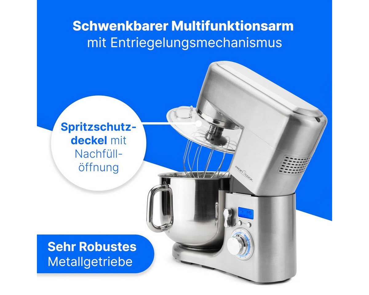 ProfiCook Küchenmaschine PC-KM 1096, mit XXXL-Schüssel, max. 7,5kg Teigzubereitung – Bild 3 von 5