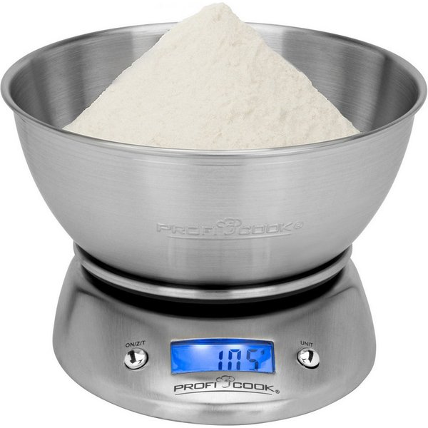 ProfiCook Küchenwaage PC-KW 1040, Küchenwaage digital mit Schüssel, wiegt bis 5000g