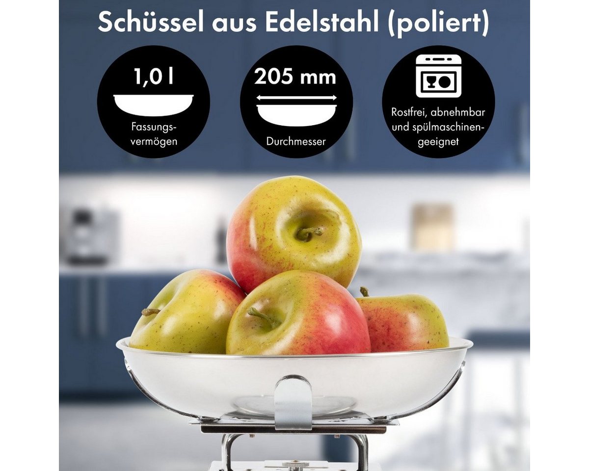 ProfiCook Küchenwaage PC-KW 1247, analog, mechanisch, 5 kg, Tara-Funktion, Edelstahl – Bild 3 von 5