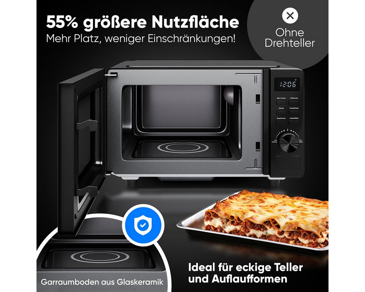 ProfiCook Mikrowelle PC-MWG 1278, Mikrowelle mit Grill, ohne Drehteller – Bild 3 von 5