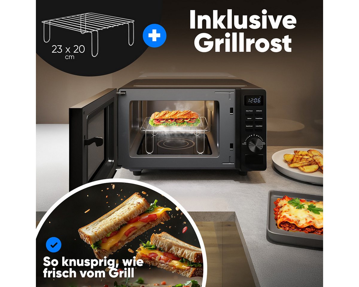 ProfiCook Mikrowelle PC-MWG 1278, Mikrowelle mit Grill, ohne Drehteller – Bild 4 von 5