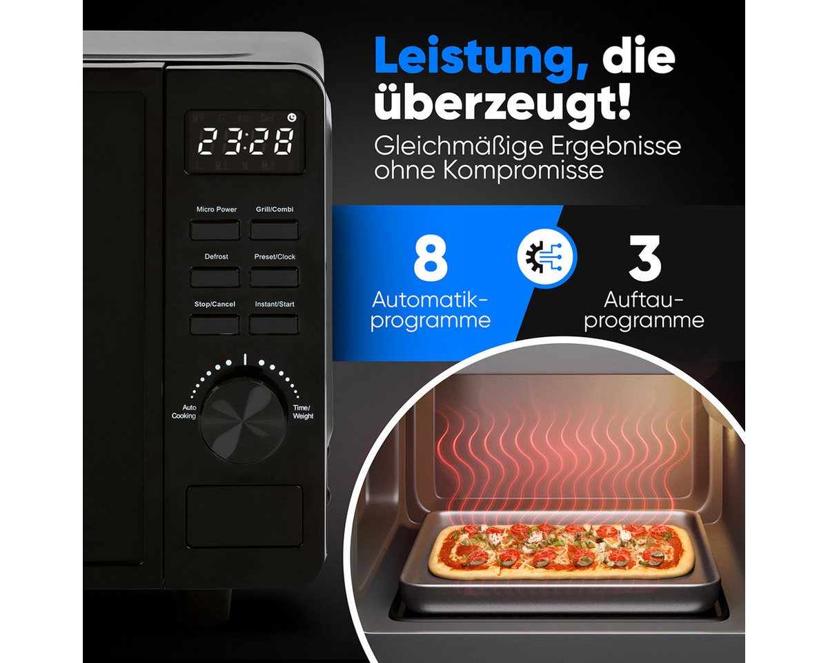 ProfiCook Mikrowelle PC-MWG 1278, Mikrowelle mit Grill, ohne Drehteller – Bild 5 von 5