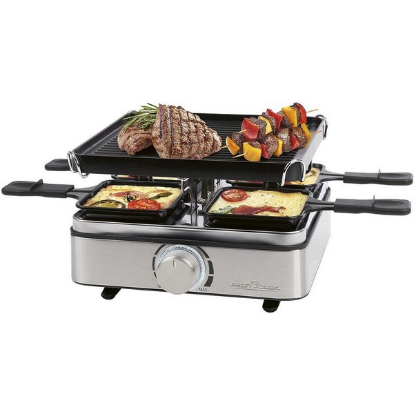 ProfiCook Raclette PC-RG 1301, Raclette, inkl. 4 Pfännchen und 4 Spachtel