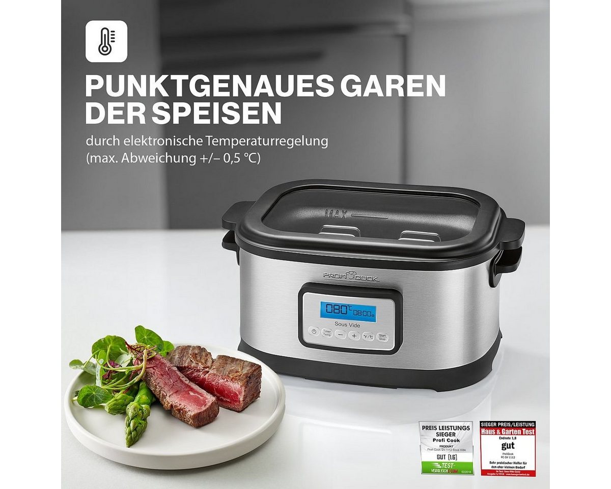 ProfiCook Sous-Vide Garer PC-SV 1112, Sous Vide Garer mit 8,5L Fassungsvermögen – Bild 2 von 5