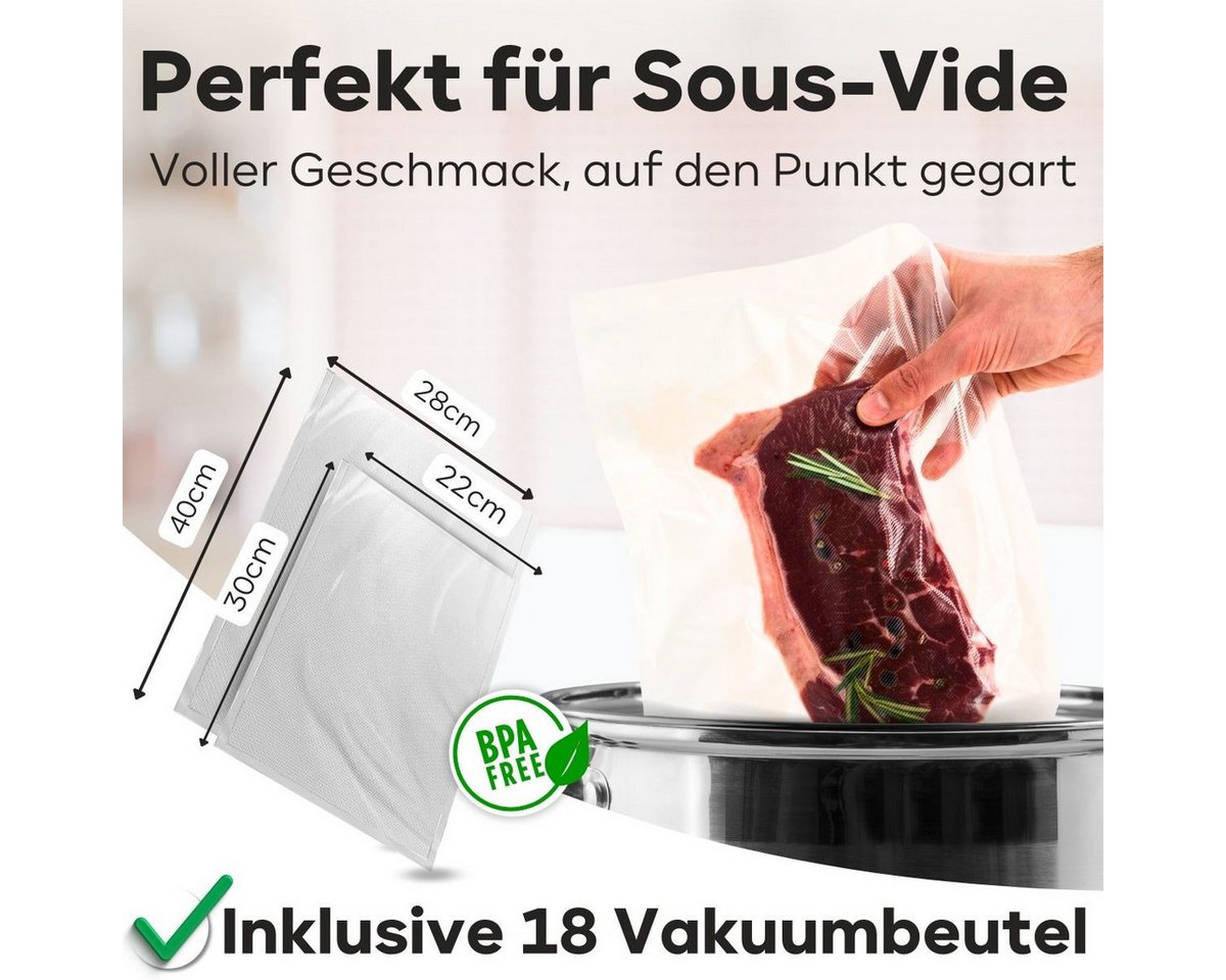 ProfiCook Vakuumierer PC-VK 1080, inkl. 18 Beutel, Lebensmittel 8x länger Frisch – Bild 5 von 5