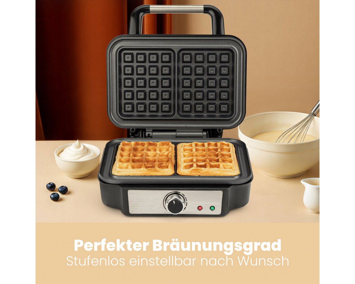 ProfiCook Waffeleisen PC-WA 1240, für 2 rechteckige Waffeln pro Backvorgang – Bild 2 von 5