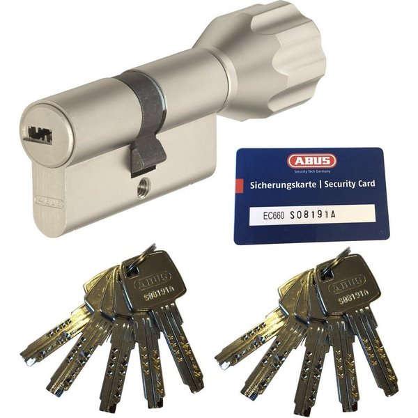 ABUS Profilzylinder ABUS EC660 ECK660 Knaufzylinder versch. Längen, mit Sicherungskarte, Verschiedenschließend