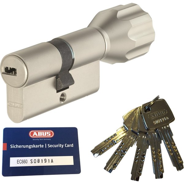 ABUS Profilzylinder ABUS EC660 ECK660 Knaufzylinder versch. Längen, mit Sicherungskarte, Verschiedenschließend