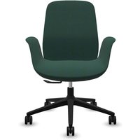Profim Bürodrehstuhl „ELLIE PRO“ mit Armlehnen, schwarz, Stoff: grün
