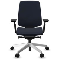 Profim Bürodrehstuhl "LIGHT UP" mit Armlehnen, Gestell: silber, Stoff: blau
