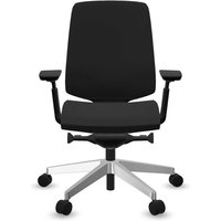 Profim Bürodrehstuhl "LIGHT UP" mit Armlehnen, Gestell: silber, Sitz: schwarz