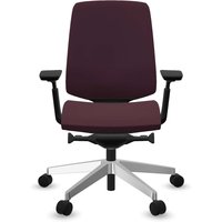 Profim Bürodrehstuhl "LIGHT UP" mit Armlehnen, Gestell: silber, Stoff: bordeaux