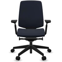 Profim Bürodrehstuhl "LIGHT UP" mit Armlehnen, Gestell: schwarz, Stoff: blau