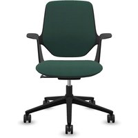Profim Bürodrehstuhl „TRILLO PRO“ mit Armlehnen, schwarz, Stoff: grün