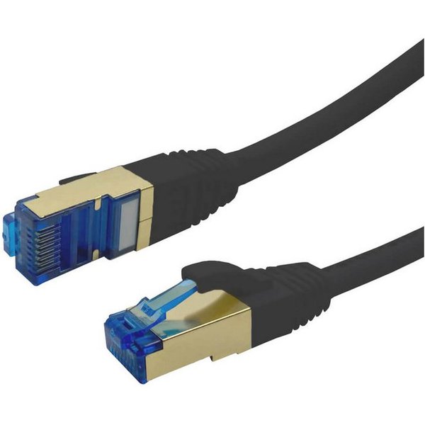 ProfiPatch CAT 7 Patchkabel Ethernet RJ45 Netzwerkkabel Rohkabel LAN-Kabel, RJ45, vergoldet, halogenfrei, schwarz