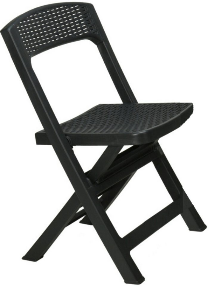 Progarden Garten-Essgruppe Gartenmöbel Kunststoff Anthrazit 5 Tlg. Set, (Set, 5-tlg., Tisch + 4 Klappstühle), UV-Beständig, Robust, Wetterfest, Made in Italy, H – Bild 5 von 5