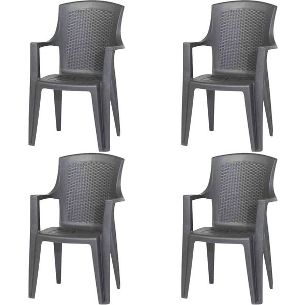 Progarden Gartensessel Eden (Set, 4-St., 4x Stapelsessel, OTTOs Choice), Stapelsessel, anthrazit Vollkunststoff, Monoblock