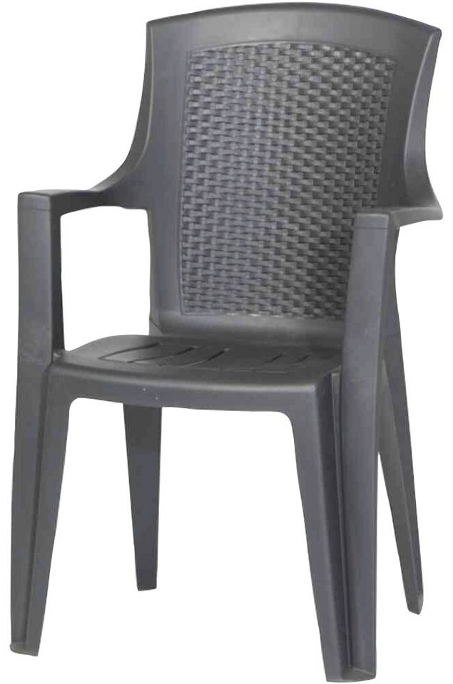 Progarden Gartensessel Eden (Set, 4-St., 4x Stapelsessel, OTTOs Choice), Stapelsessel, anthrazit Vollkunststoff, Monoblock – Bild 2 von 5