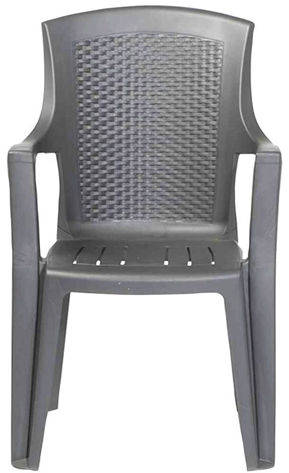 Progarden Gartensessel Eden (Set, 4-St., 4x Stapelsessel, OTTOs Choice), Stapelsessel, anthrazit Vollkunststoff, Monoblock – Bild 4 von 5