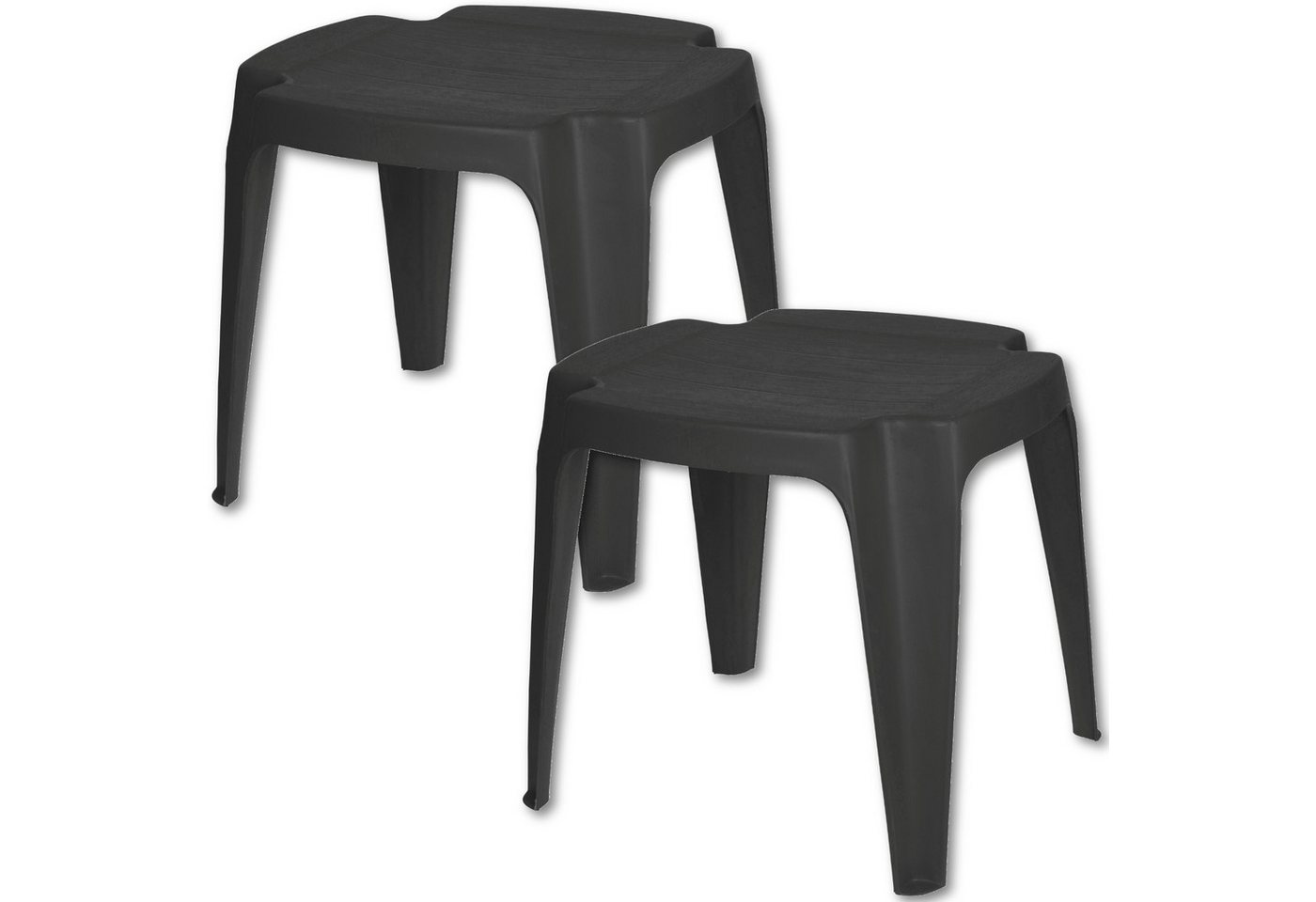 Progarden Sitzhocker Gartenhocker Kunststoff 43x38x38 cm Anthrazit Arbeitshocker 2er Set (Set, 2 St., Packung), Vierbeiner, Wetterfest, Kunststoff, Schwarz, Sta – Bild 2 von 4