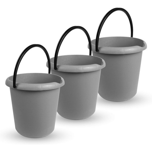 ProHome Putzeimer Kunststoff-Eimer, (3er Set), Haushaltseimer, 5 Liter, Eimer BPA-frei, Made in EU