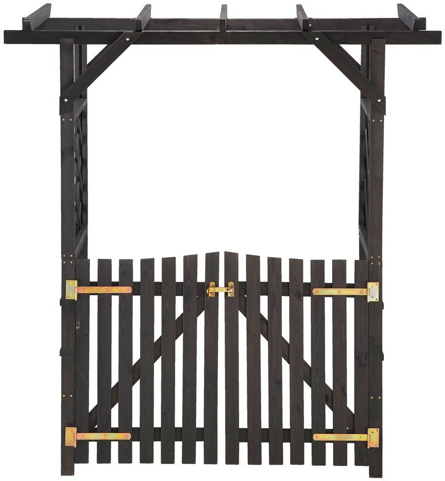 promadino Rosenbogen Pergola Ben Set, BxTxH: 200x65x208 cm, mit Türen, anthrazit – Bild 3 von 5