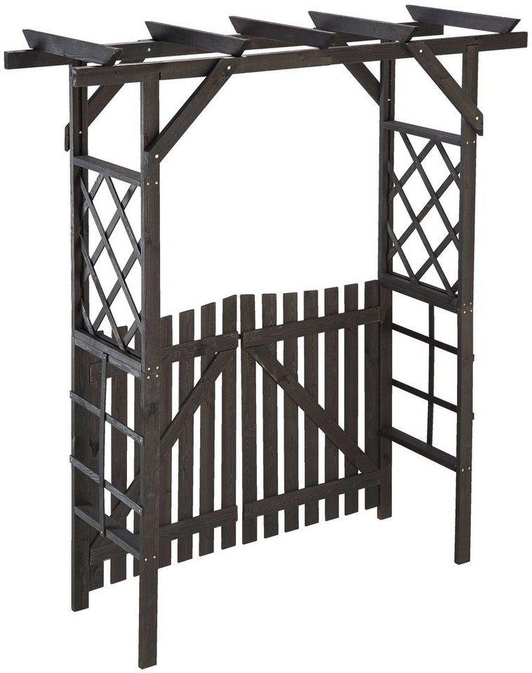 promadino Rosenbogen Pergola Ben Set, BxTxH: 200x65x208 cm, mit Türen, anthrazit – Bild 4 von 5