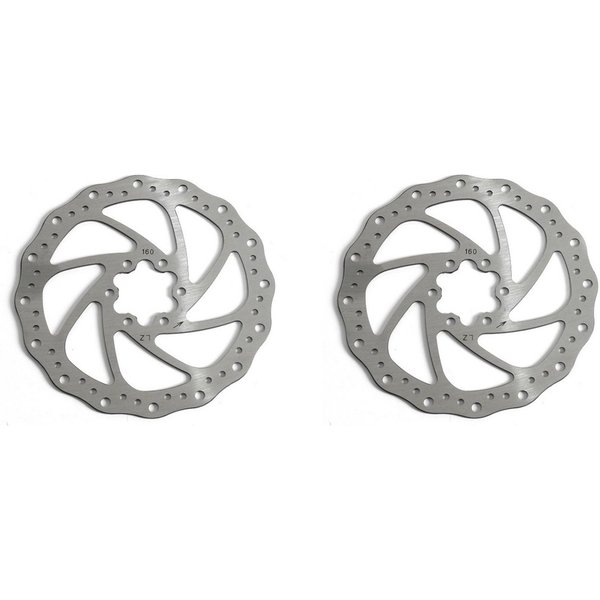 Promax Scheibenbremse 2 Stück Bremse Disc gelocht Bremsscheibe WAVE 160 mm 6 Loch Scheibenbr