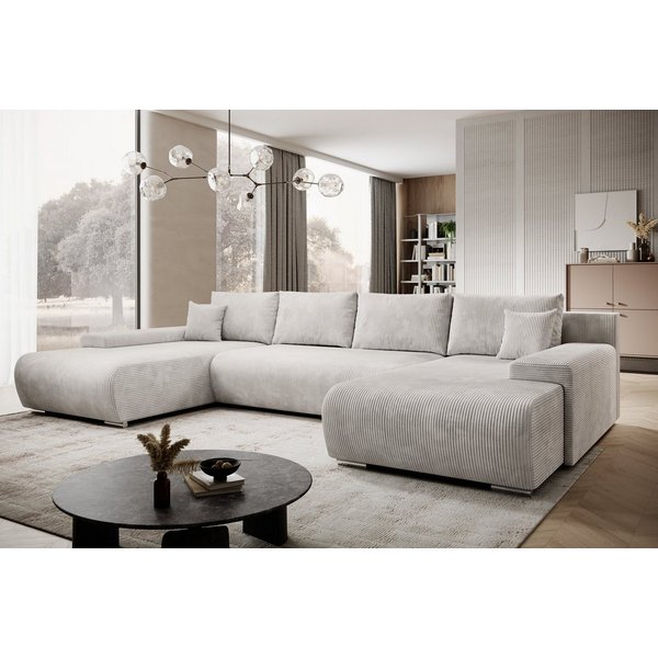 PROMETO Möbel Ecksofa Credo Ecksofa U-Form, mit Schlaffunktion und Bettkasten, U-Form Couch