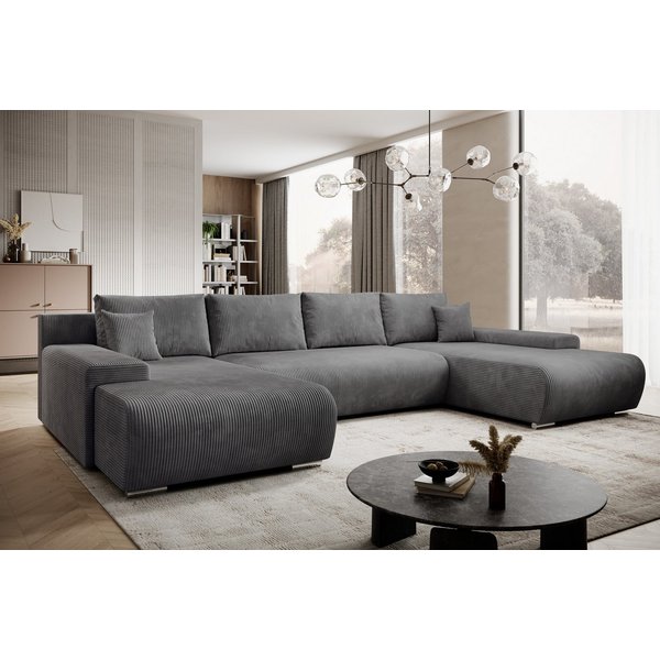PROMETO Möbel Ecksofa Credo Ecksofa U-Form, mit Schlaffunktion und Bettkasten, U-Form Couch