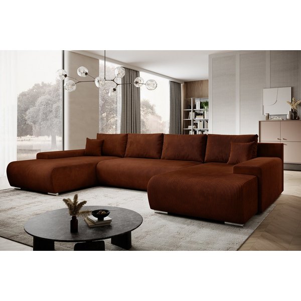 PROMETO Möbel Ecksofa Credo Ecksofa U-Form, mit Schlaffunktion und Bettkasten, U-Form Couch