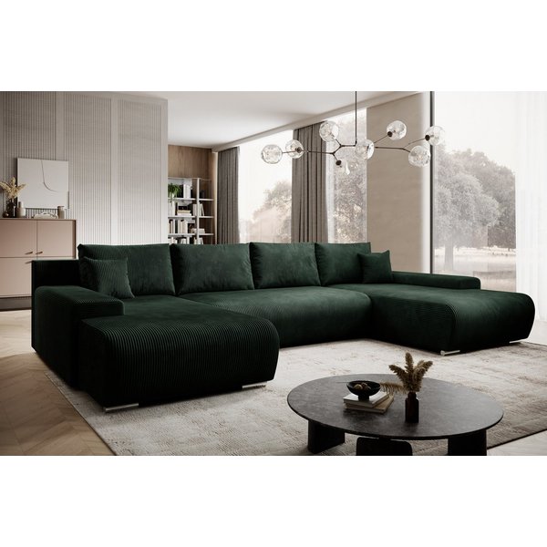 PROMETO Möbel Ecksofa Credo Ecksofa U-Form, mit Schlaffunktion und Bettkasten, U-Form Couch