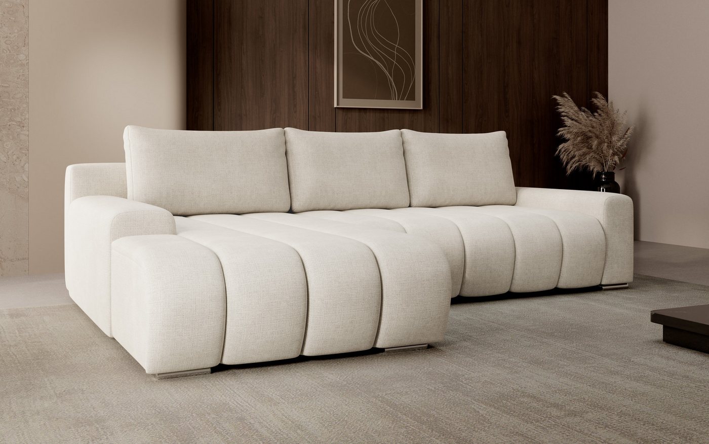 PROMETO Möbel Ecksofa Porto L mit Schlaffunktion und Bettkasten L-Form Links/Rechts – Bild 2 von 5