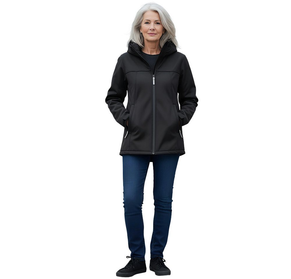 Promodoro Softshelljacke Hoody Softshell Jacke Kapuzenjacke mit Kapuze, winddicht, atmungsaktiv und bequem – Bild 4 von 5