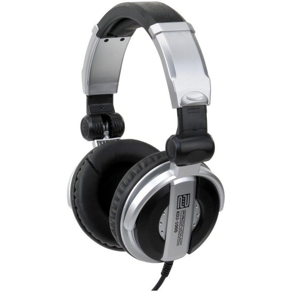 Pronomic KDJ-1000 DJ-Kopfhörer (Außenschallisolierung dynamischer Kopfhörer, 107 db SPL, 3,5 m Kabel, verstellbarer Kopfbügel, inkl. Adapter)