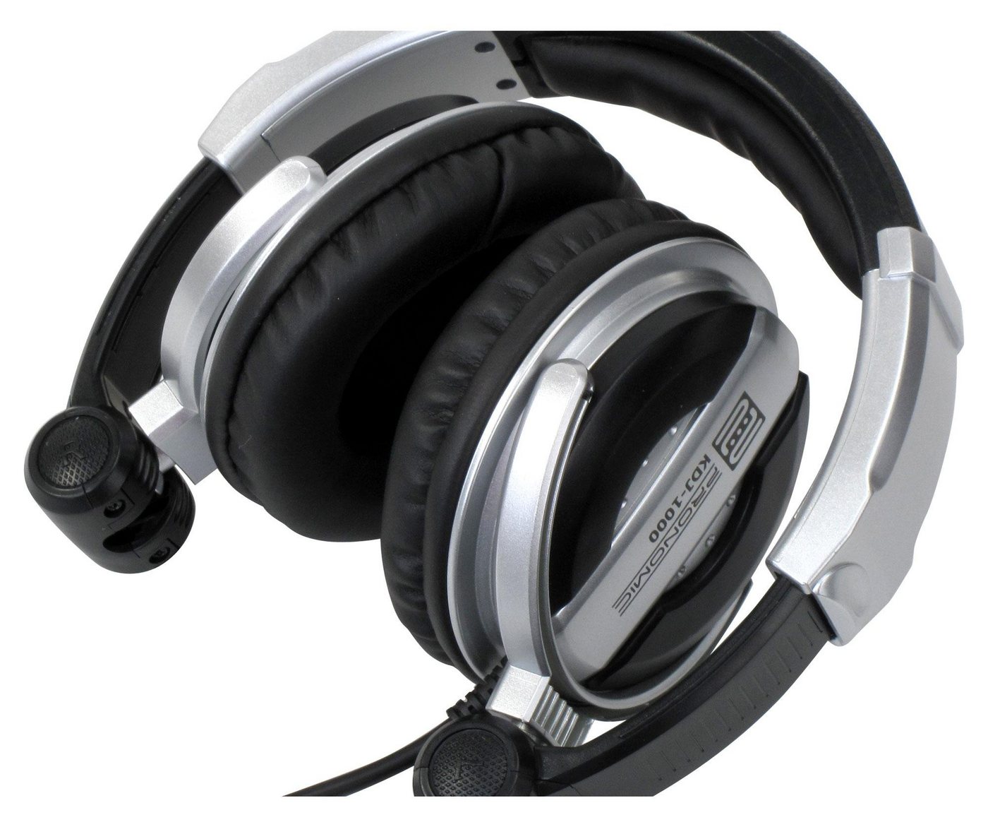 Pronomic KDJ-1000 DJ-Kopfhörer (Außenschallisolierung dynamischer Kopfhörer, 107 db SPL, 3,5 m Kabel, verstellbarer Kopfbügel, inkl. Adapter) – Bild 2 von 5