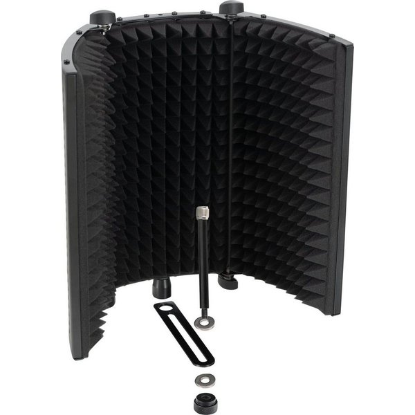 Pronomic Mikrofon-Halterung MP-80F Micscreen Schwarz - Ideal für Studio/Podcast & 2 Klappgelenke, (bis 0 Zoll, verhindert unerwünschte Schallreflektionen oder E
