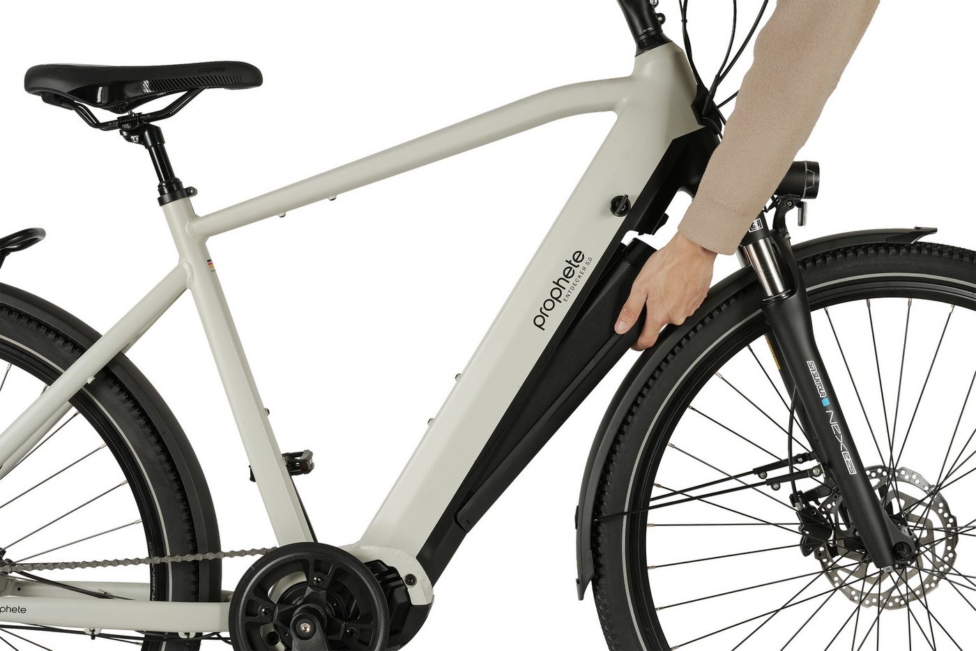 Prophete E-Bike Trekkingrad Entdecker 5.0, 10 Gang Shimano Deore Schaltwerk, Kettenschaltung, Mittelmotor, 800 Wh, Pedelec, Elektrofahrrad für Herren – Bild 4 von 5