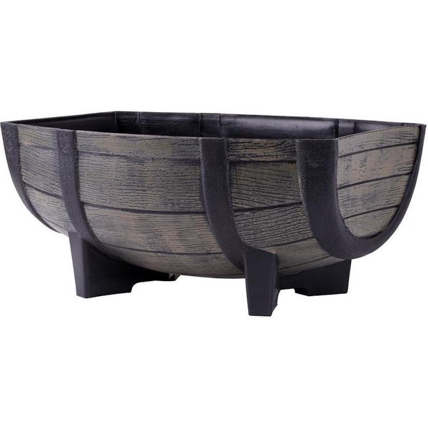 PROREGAL® Blumentopf Blumentopf GDA Holz-effekt 817, 41x29x19cm, Fass