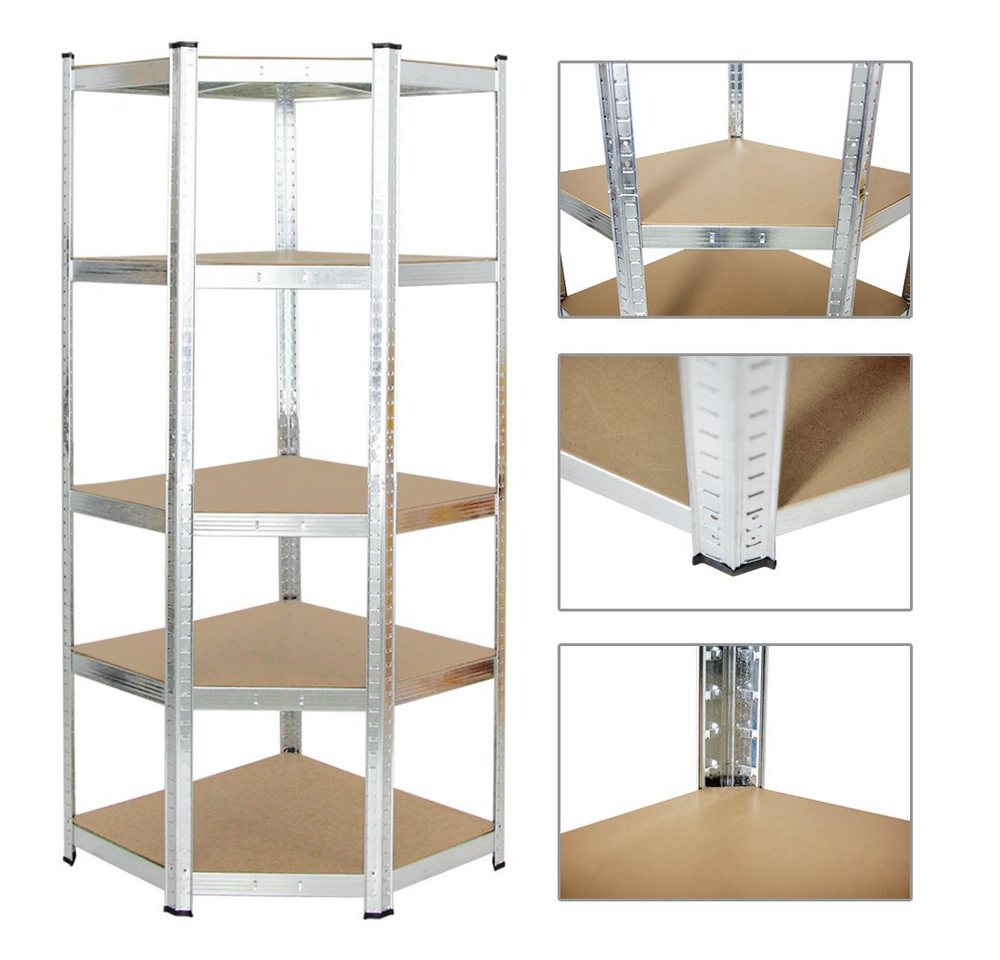 PROREGAL® Eckregal MegaDeal 1x Eckregal + 2x Schwerlastregal Ragnar, Verschiedene Farben, Stabiles Lagerregal Eckregal mit 175kg Fachlast Steckmontage – Bild 4 von 5