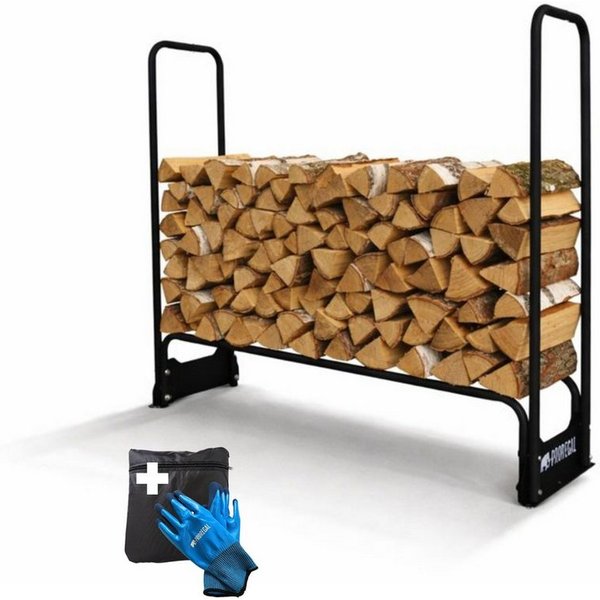 PROREGAL® Kaminholzregal Kaminholzregal für außen, BxTxH:130x36x130 cm, Wetterfester Holzunterstand Kaminholzlager Brennholzregal