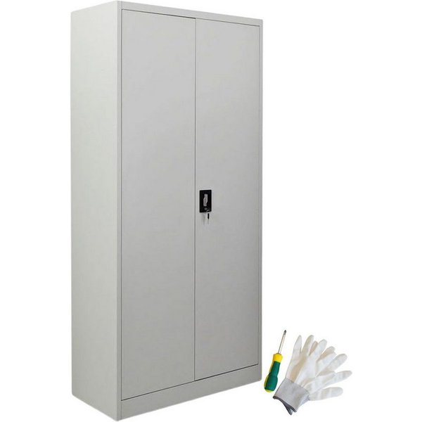PROREGAL® Mehrzweckschrank Abschließbarer Flügeltürenschrank ELEPHANT mit 2 Türen Flügeltürenschrank Mehrzweckschrank Abschließbar aus Stahl