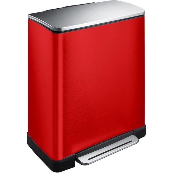 PROREGAL® Mülleimer Stilvoller Treteimer mit extra breitem Pedal, 12L, Edelstahl