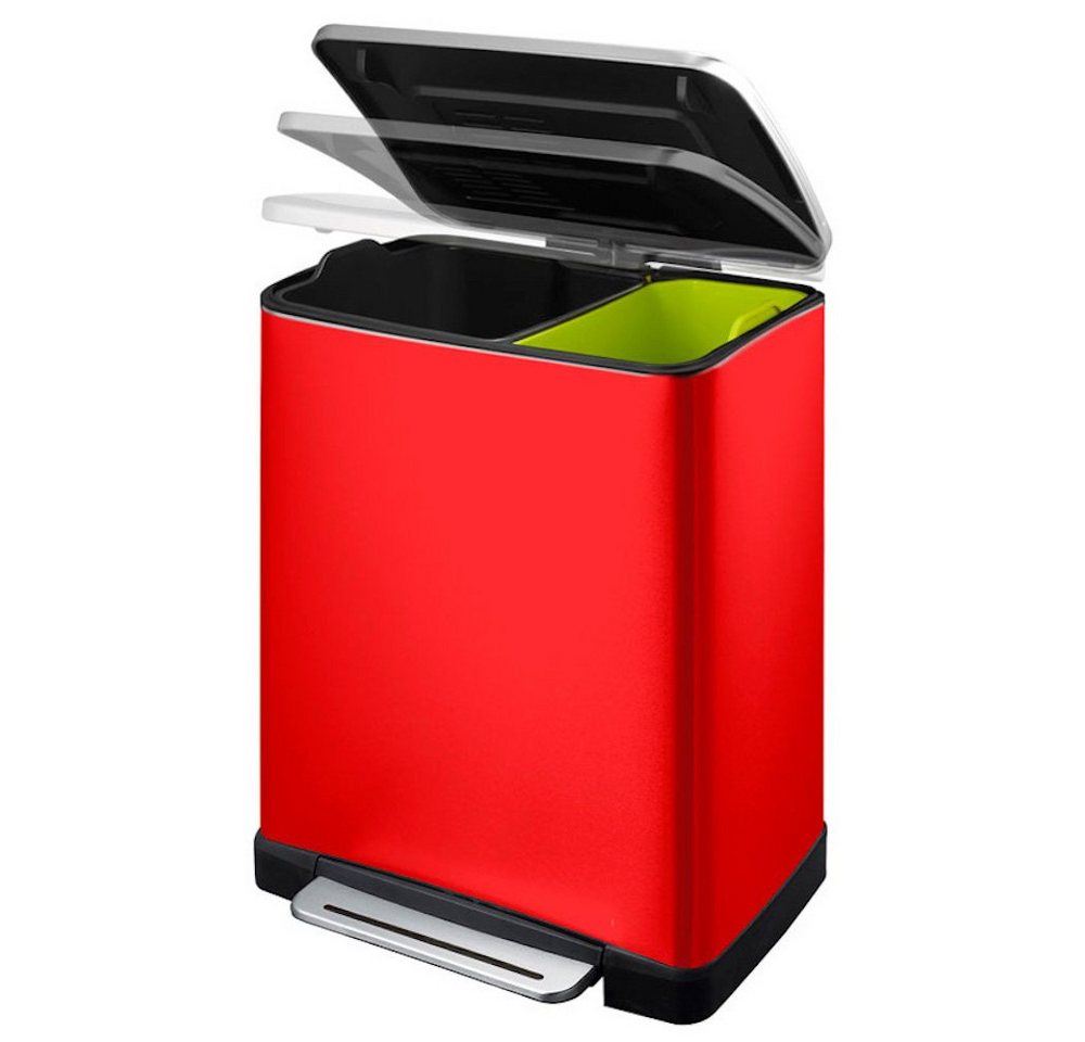PROREGAL® Mülleimer Stilvoller Treteimer mit extra breitem Pedal, 12L, Edelstahl – Bild 2 von 5