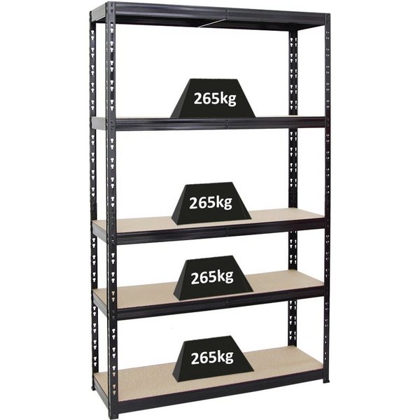 PROREGAL® Schwerlastregal Robustes Lagerregal TIGER 220-180x90-180x40-60cm 5-6 Ebenen, Stabiles Garagenregal Kellerregal Lastenregal Lagerregal Steckregal