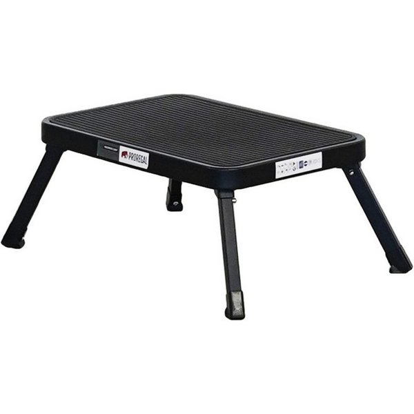 PROREGAL® Tritthocker klappbar Kunststoff -Trittfläche 18x48x31cm Traglast 150kg Schwarz, Stabiler Klapphocker mit Kunststoff-Trittfläche