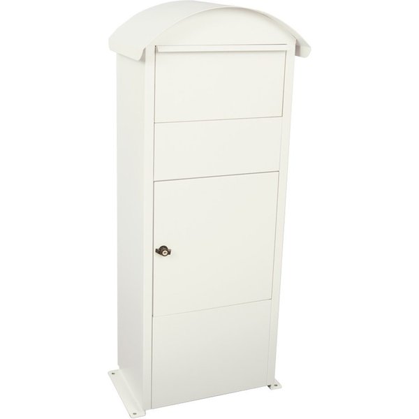 PROREGAL® Wandbriefkasten Robuster freistehender Briefkasten Victorian, Weiß